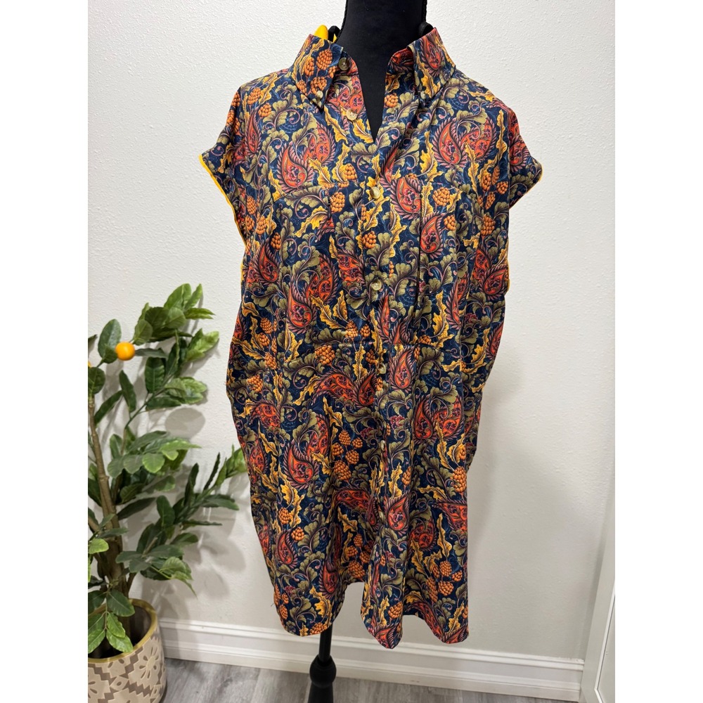 Jolly Gear Triple Crown Sun Hoodie Sleeveless Paisley Hiking Shirt Women M/XL